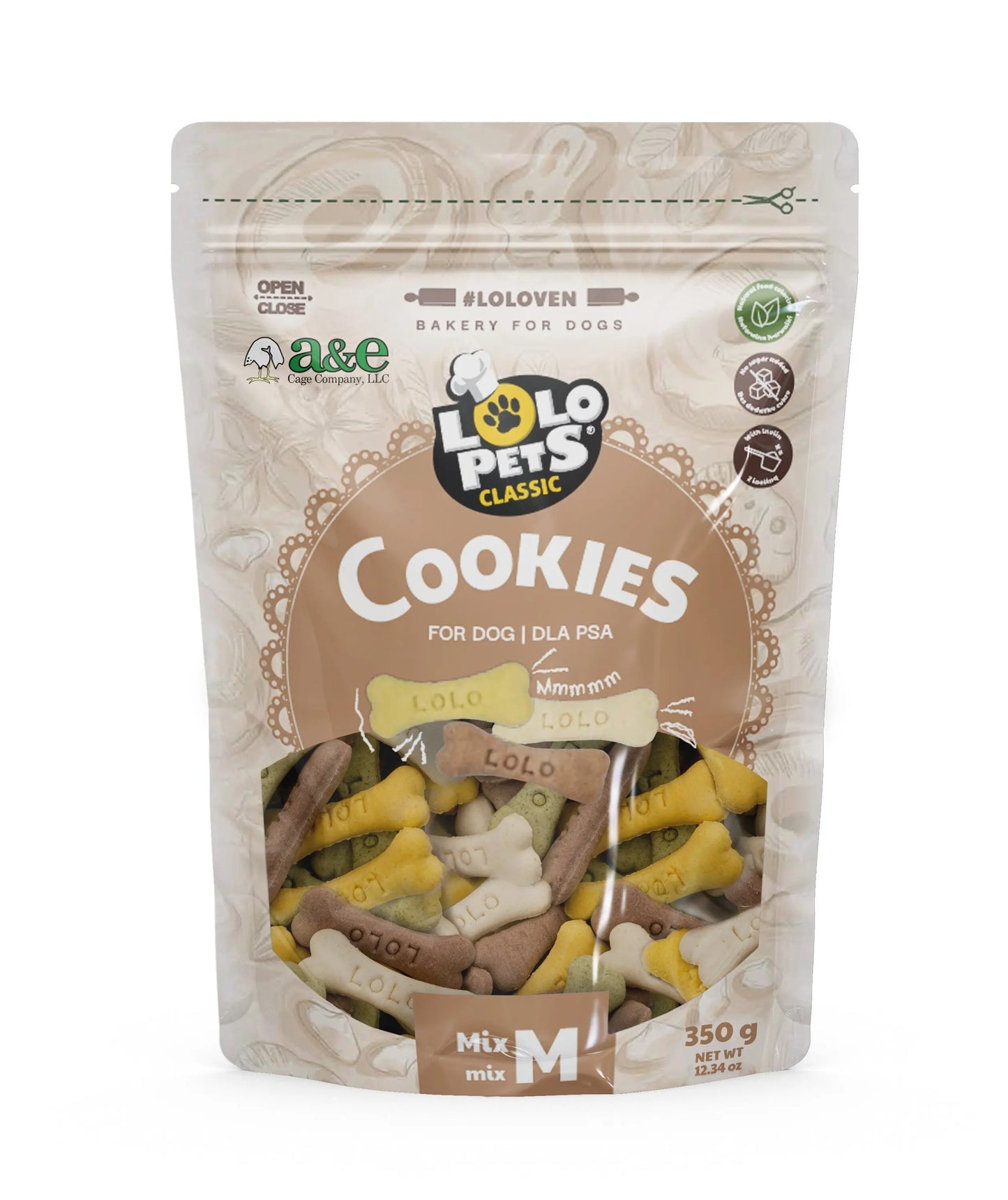 LoLo Bone Shaped Biscuit - Assorted Flavors - MEDIUM (Stand Up Pouch) A&E Cage Co