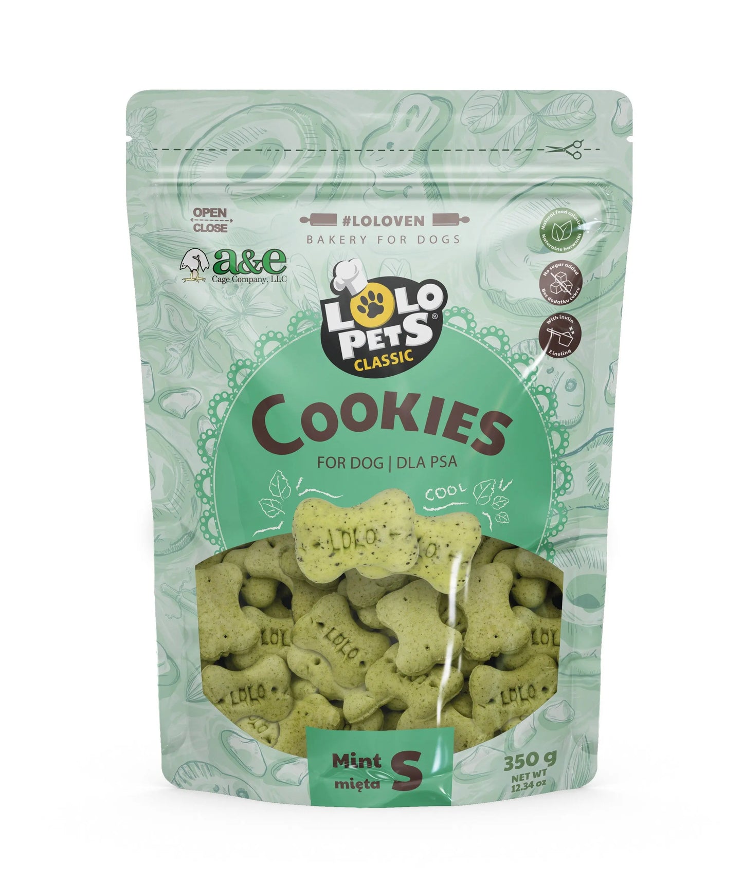 LoLo Bone Shaped Biscuit - Mint Flavor - SMALL (Stand Up Pouch) A&E Cage Co