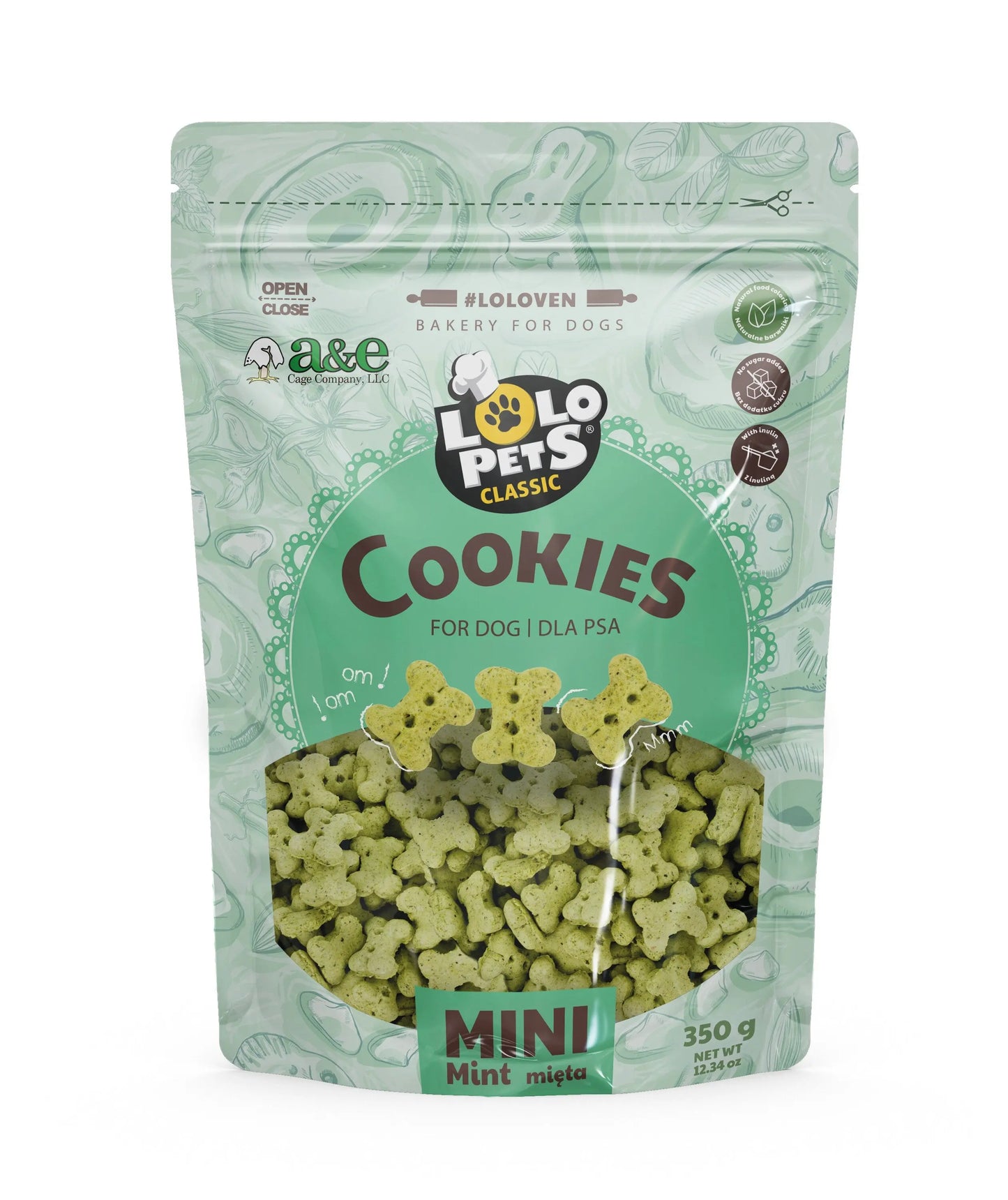 LoLo Bone Shaped Biscuit - Mint Flavor - MINI (Stand Up Pouch) A&E Cage Co