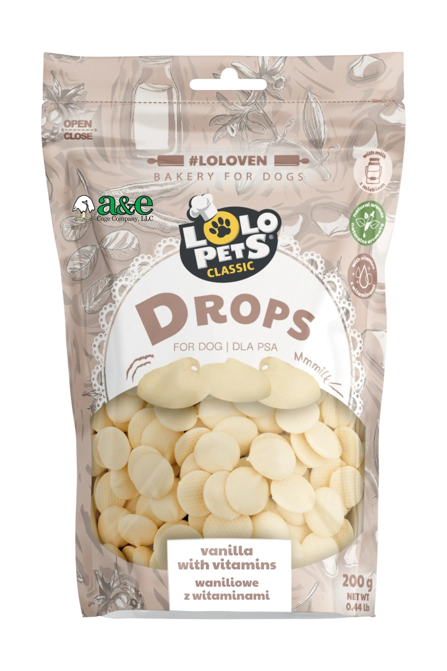 LoLo Yogurt Drops - Vanilla - 7.05oz (Stand Up Pouch) A&E Cage Co