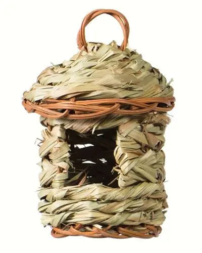 Charming Finch Pagoda Twig Nest by Prevue Hendryx, a cozy straw fiber hut woven from natural grasses for small birds.