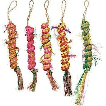 Vibrant Med Caterpillar-Planet Pleasures toy, crafted from palm leaf, designed for medium birds with a fun, shreddable 12-inch design.