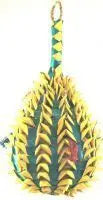 Vibrant XL Pineapple Foraging Toy by Planet Pleasures, crafted from woven palm and sisal, perfect for large parrots to climb and explore.