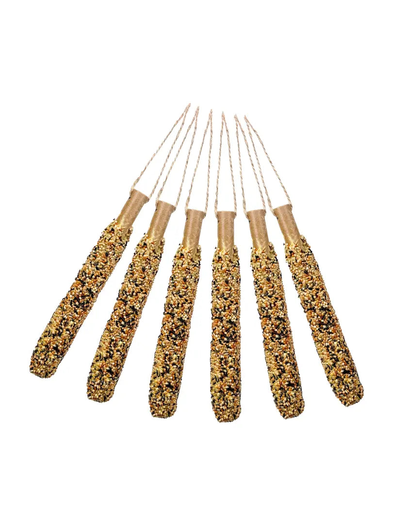 Vibrant pack of six Economy Treat Sticks for birds like cockatiels and parakeets, bursting with nutritious seeds and flavor.