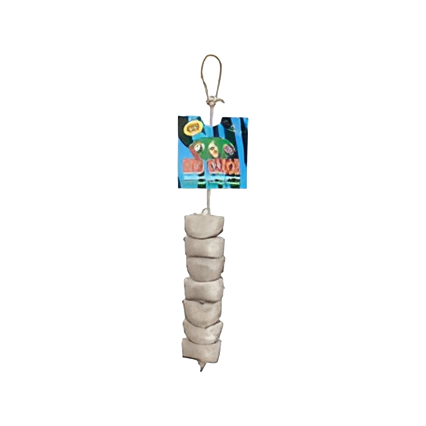 Colorful Mini Bird Kabob-Wesco toy made of natural Yucca stalk, perfect for small birds to chew and shred for hours.