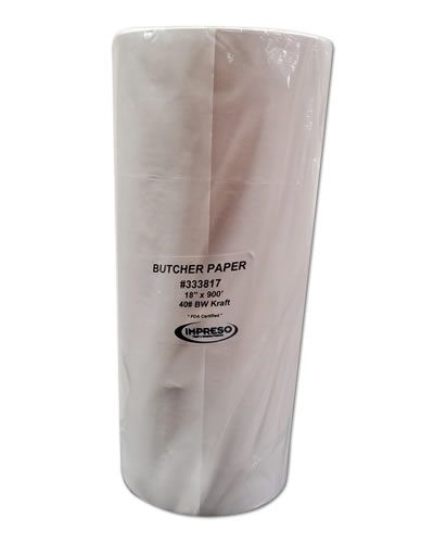 Crisp white 18" x 900' paper roll, perfect for pet bedding or food service, showcasing a clean, bleached surface.