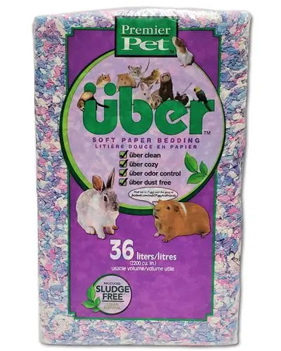 Vibrant Uber 36 Liter Confetti Bedding with a colorful mix of soft, lightweight paper pieces ideal for bird nesting.