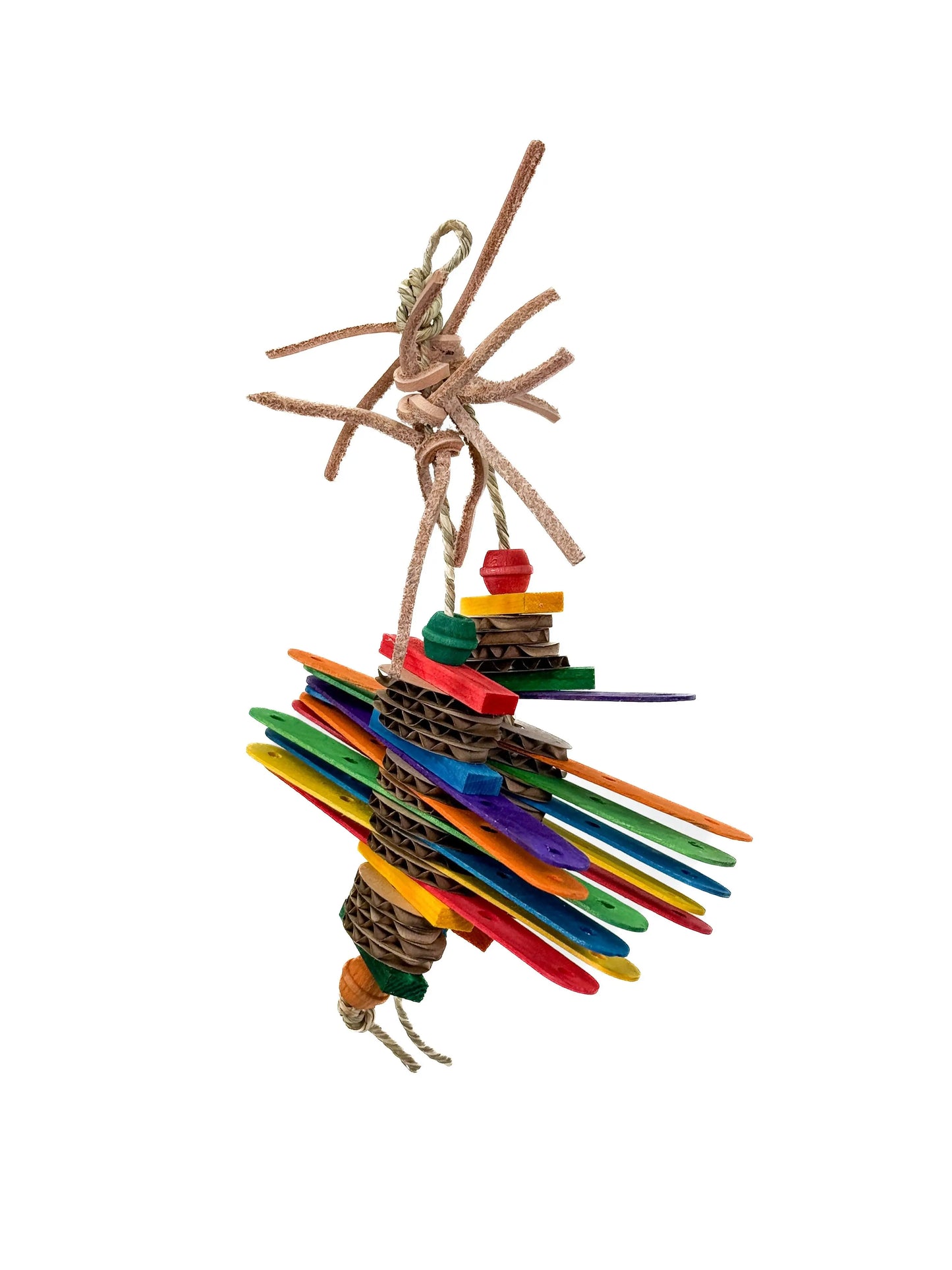 Colorful Zoo-Max Bamboo Chew Sticks, perfect for birds and small animals to chew and play with, sized at 6 inches long.