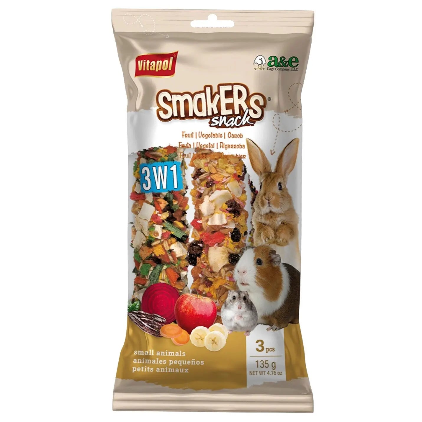 Small Animal Smakers Treat Sticks (Triple Pack) - 3 in 1 MIX (Master 644472014808) A&E Cage Co