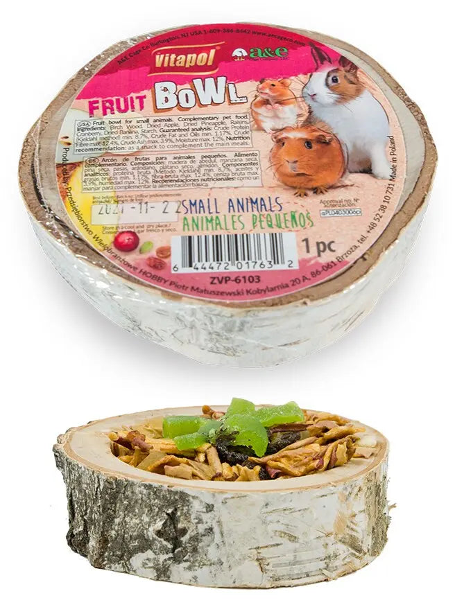 Wooden Treat Bowl - FRUIT A&E Cage Co