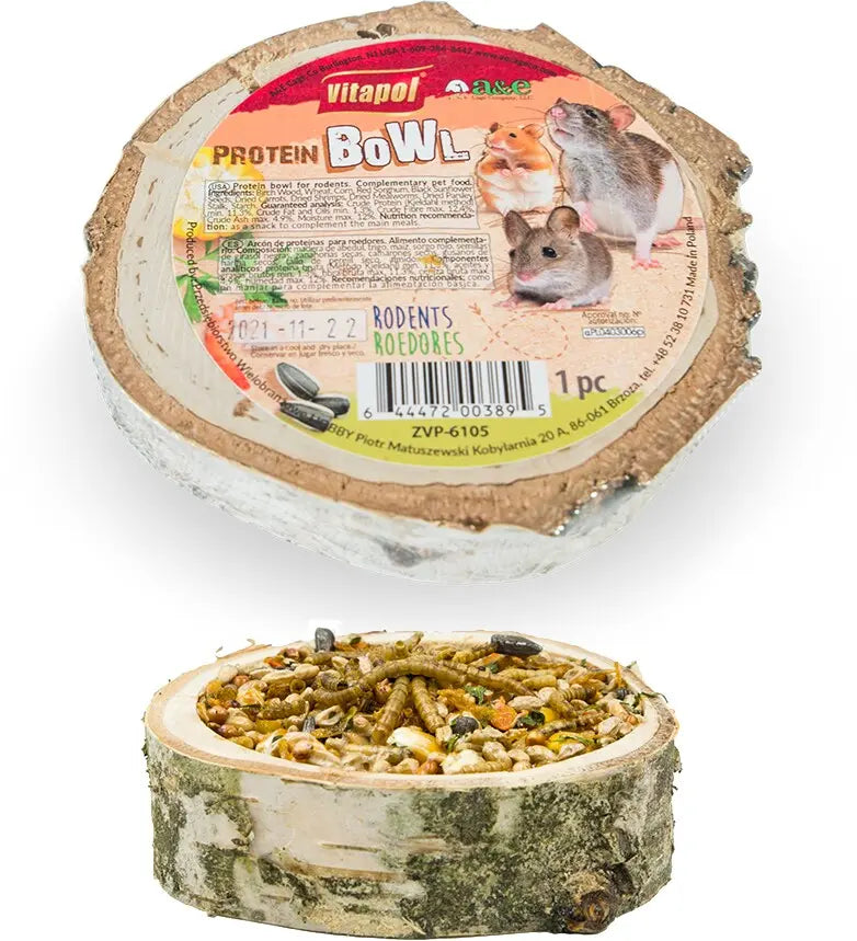 Wooden Treat Bowl - PROTEIN A&E Cage Co