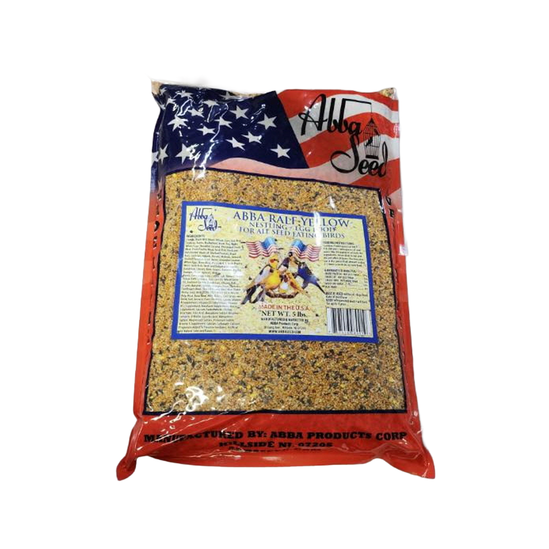 Vibrant 5lb pack of Ralf Yellow Color Food for Canaries, designed to enhance the brilliant yellow plumage of your birds.