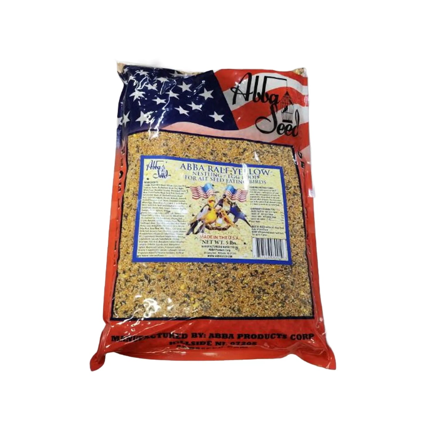 Vibrant 5lb pack of Ralf Yellow Color Food for Canaries, designed to enhance the brilliant yellow plumage of your birds.