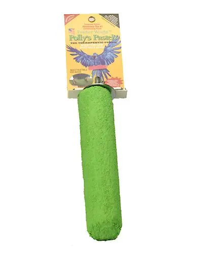 Colorful XL Pastel Pedicure Perch by Polly's, designed for macaws and cockatoos, featuring a therapeutic, variable shape for bird foot health.