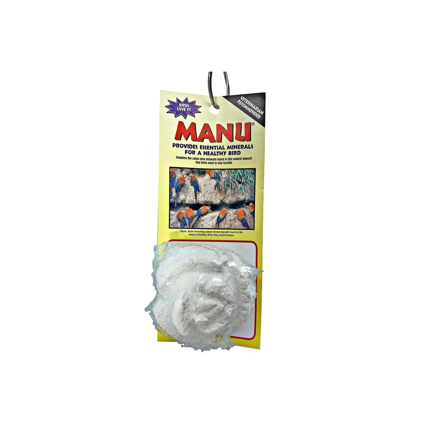 Delicate white Mini Rose Manu Mineral block, packed with essential minerals, designed to support a balanced pet diet.