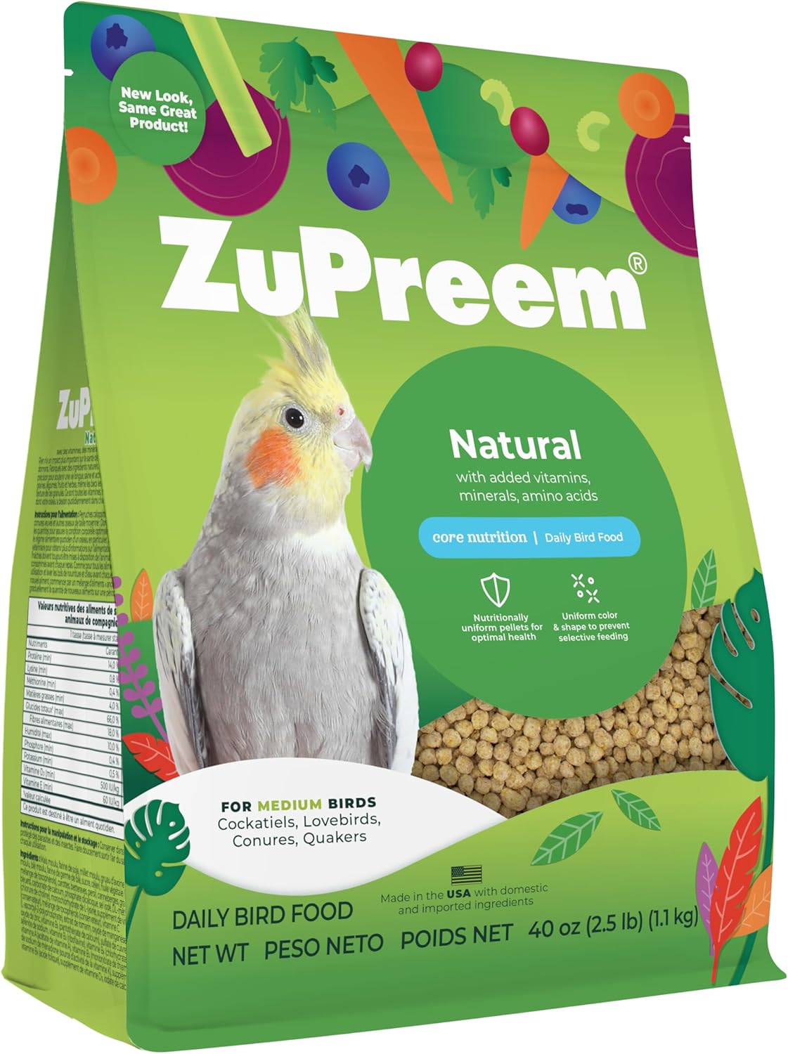 2.25lb Small Bird Natural Pellets - Zupreem