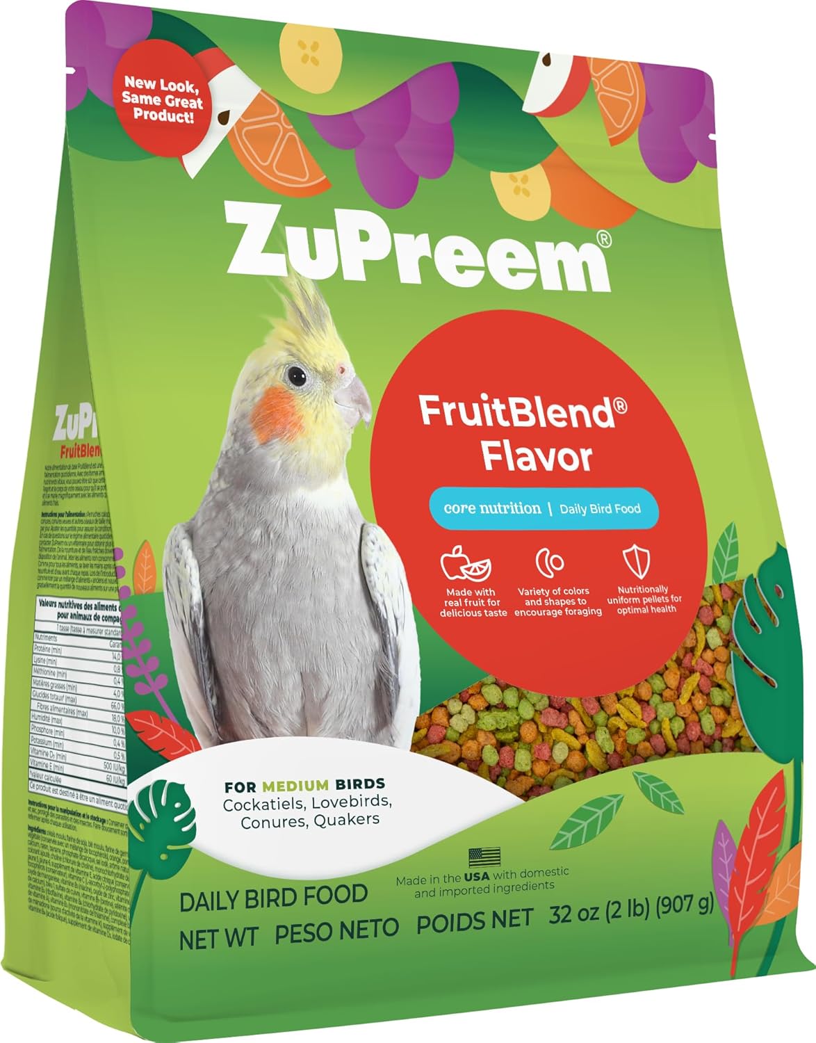 0.875lb Med Cockatiel Fruit Blend-Zupreem