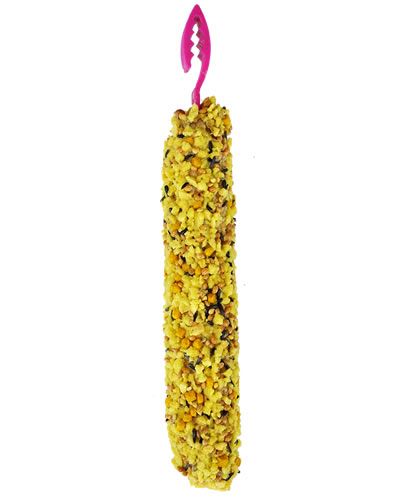 Delicious Smakers Egg Parakeet Treat Sticks by A&E Cage Co., two vibrant 7-inch sticks packed with natural ingredients.
