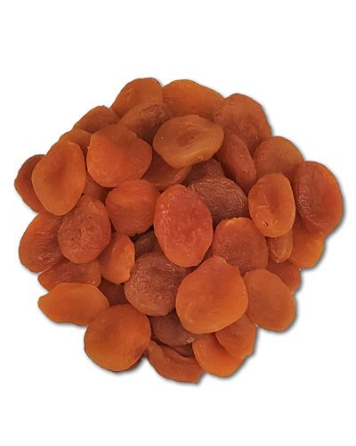 Vibrant, dried apricots in bulk, showcasing their golden-orange hue, perfect as a wholesome bird treat or foraging snack.