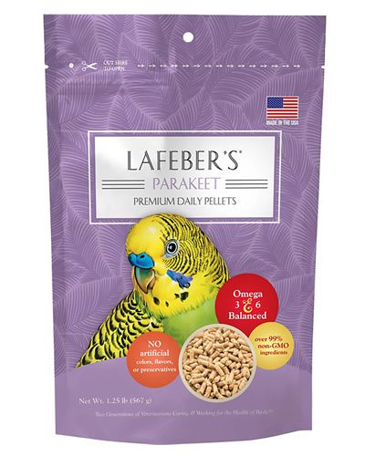 Vibrant granule-sized pellets of Lafeber's 1.25lb Parakeet Premium Daily Diet, packed with essential nutrients for birds.