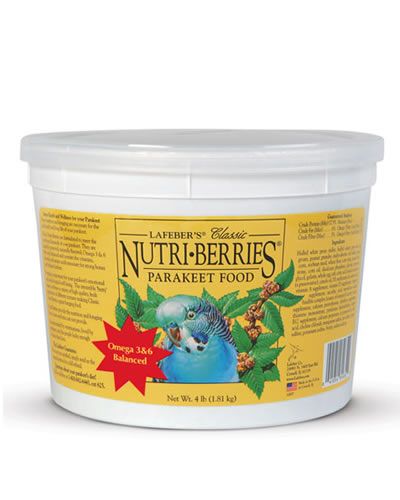 Vibrant cluster of Lafeber's Parakeet Classic Nutri-Berries, packed with nutritious hulled seeds and grains for birds.