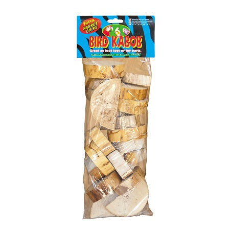 Colorful Parrot Chips-Wesco yucca chips in a 14" x 5.5" bag, perfect as a shreddable toy for medium to large birds.