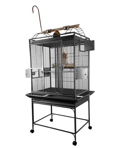 Spacious 32x23 A&E Bird Cage with a durable powder-coated finish, featuring a play top with ladders and a perch for birds.