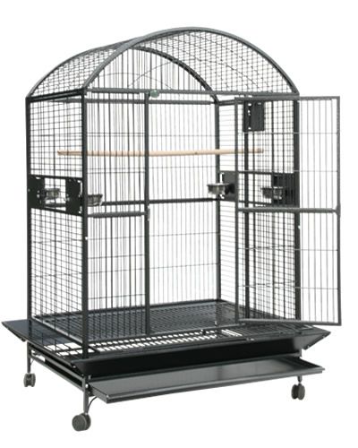 Spacious 48x36 powder-coated dome top bird cage with a durable, non-toxic finish, ideal for large birds like macaws.