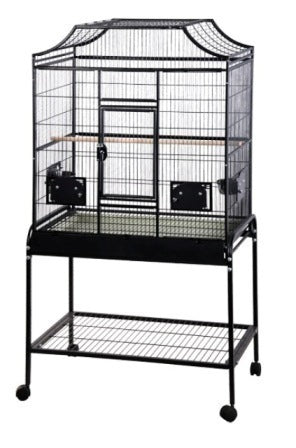 Spacious 31x21 powder-coated flight cage for birds, featuring a durable, non-toxic finish and multiple feeder doors.