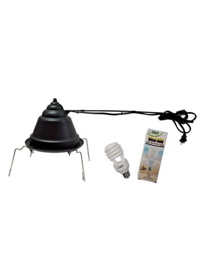 Sleek black cagetop light fixture by A&E Cage Co., designed for various cage tops, featuring a 23W full spectrum bulb.