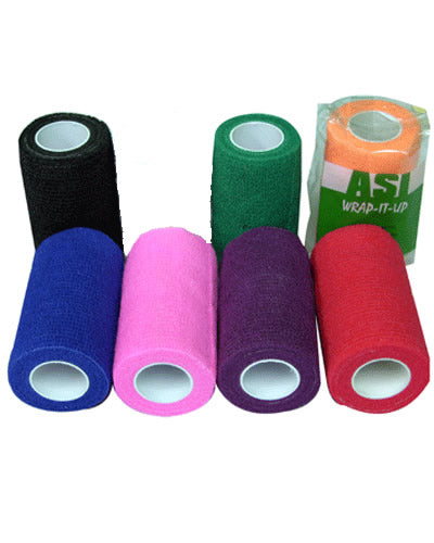 Colorful Vetrap bandaging tape wrapped around a bird perch, providing a comfortable, non-slip grip for pet birds.