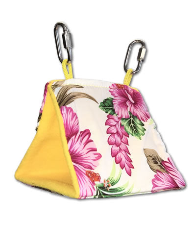 Cozy medium Happy Beaks bird tent with soft fleece sides and a durable plastic base, perfect for your bird's comfort.