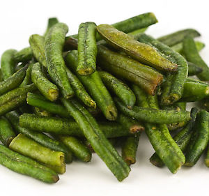 Vibrant green beans in a 12lb bulk pack, showcasing their fresh, crunchy texture perfect for your bird's diet.