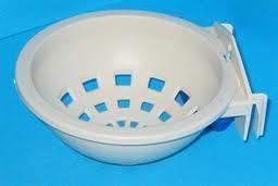 Cozy small bird plastic nesting bowl in vibrant color, designed to hook securely onto a cage for comfortable nesting.