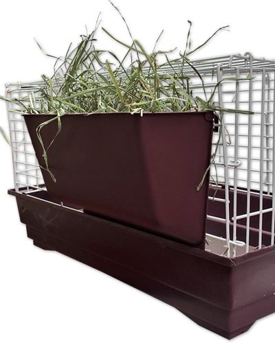Colorful A&E Hay Manger by A&E Cage Co., designed for small animal cages with horizontal bars, sized 11.25" x 4" x 6".