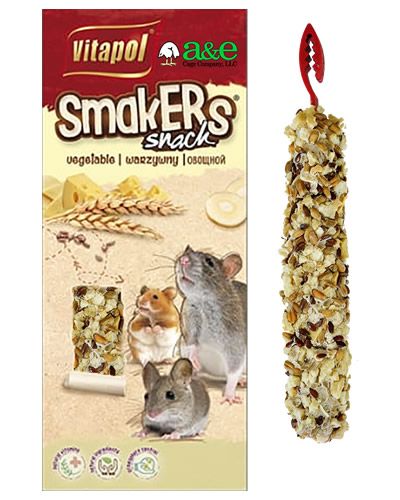 Delightful Smakers Cheese Rodent Sticks in a 2-pack, featuring natural, high-quality ingredients for your pet's diet.