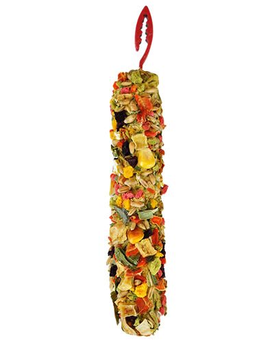 Crunchy Smakers vegetable treat stick for small animals like hamsters and guinea pigs, packed with natural, colorful veggies.