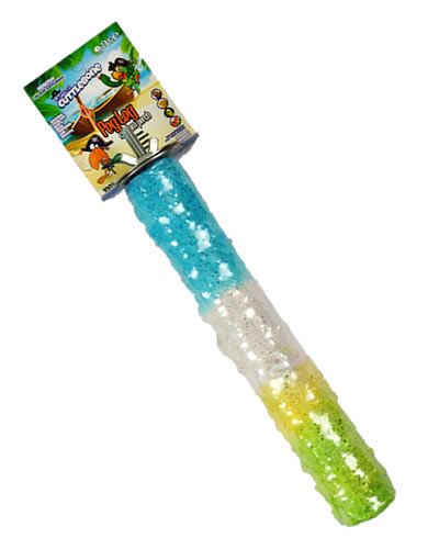 Vibrant A&E Cage Co. large cuttlebone and calcium perch, packed with fruity flavors and essential nutrients for big birds.