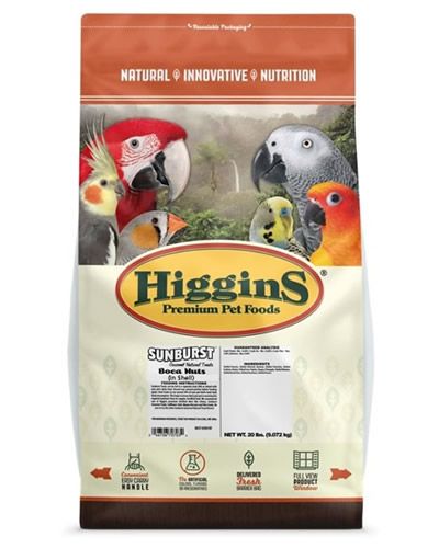 Vibrant mix of Higgins Boca Nuts in shell, featuring a variety of nuts perfect for medium to large birds to enjoy.