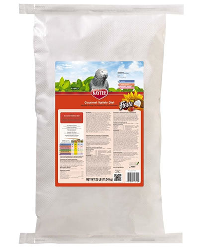 Vibrant mix of fruits, veggies, nuts, and seeds in Kaytee Fiesta Max Parrot blend, offering a colorful, nutritious feast for birds.