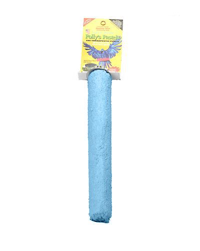 Colorful LG Long Pastel Pedicure Perch by Polly's, designed for medium macaws and cockatoos, promoting healthy feet with varied thickness.