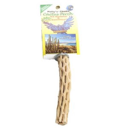 Vibrant XL Cactus Beaks Mineral Toy by Polly's Products, featuring cactus wood, colorful banana-orange flavors, and a fun chain for large birds to chew and climb.