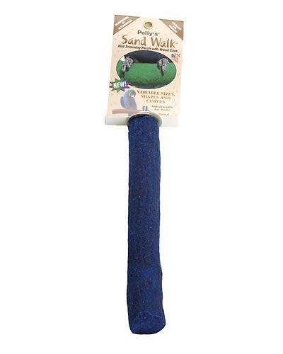Polly's MD Original Sand Walk Perch in medium size, featuring a textured sand coating on a sturdy wood core for bird nail trimming.