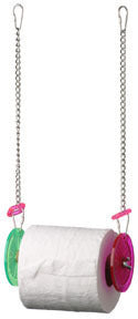 Bright and engaging Polly's Large Fun Roll bird toy, featuring a chewable paper roll, perfect for medium to large birds.