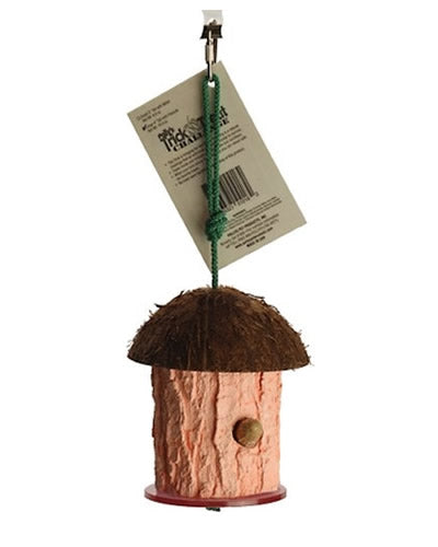 Polly's Trick & Treat Peanut toy featuring a peanut hidden inside a colorful calcium log, perfect for bird foraging fun.