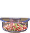 Durable 5oz In & Out D Cup Smart Crock pet bowl in transparent plastic, designed to securely fasten to cage bars.