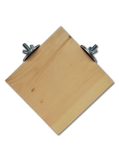 Cozy 5" x 5" Zoo-Max corner shelf in sturdy design, perfect for birds like Cockatiels to perch, play, or rest securely.