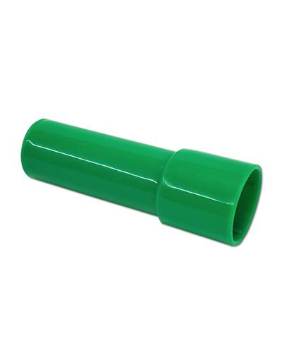 Colorful plastic straight tube connector for bird toys, measuring 2-3/4 inches long with a sturdy, cylindrical design.