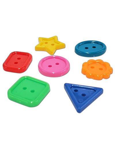 Colorful assortment of small plastic buttons with a 3mm hole, perfect for crafting and sewing projects.