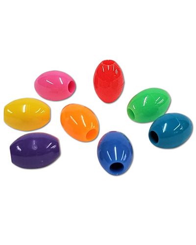 Vibrant assortment of 1oz oval pony beads in assorted colors, perfect for crafting, with a 4mm hole for easy stringing.